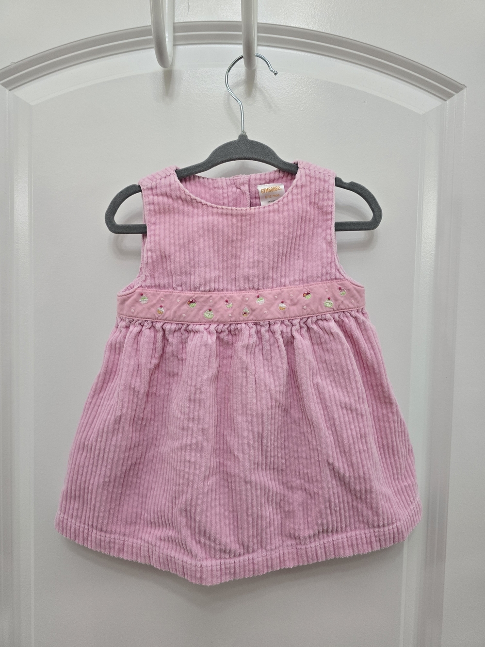 Gymboree Pink Corduroy Embroidered Waist Dress